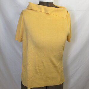 Talbots Petites silk-blend orange split neck sweater  PL